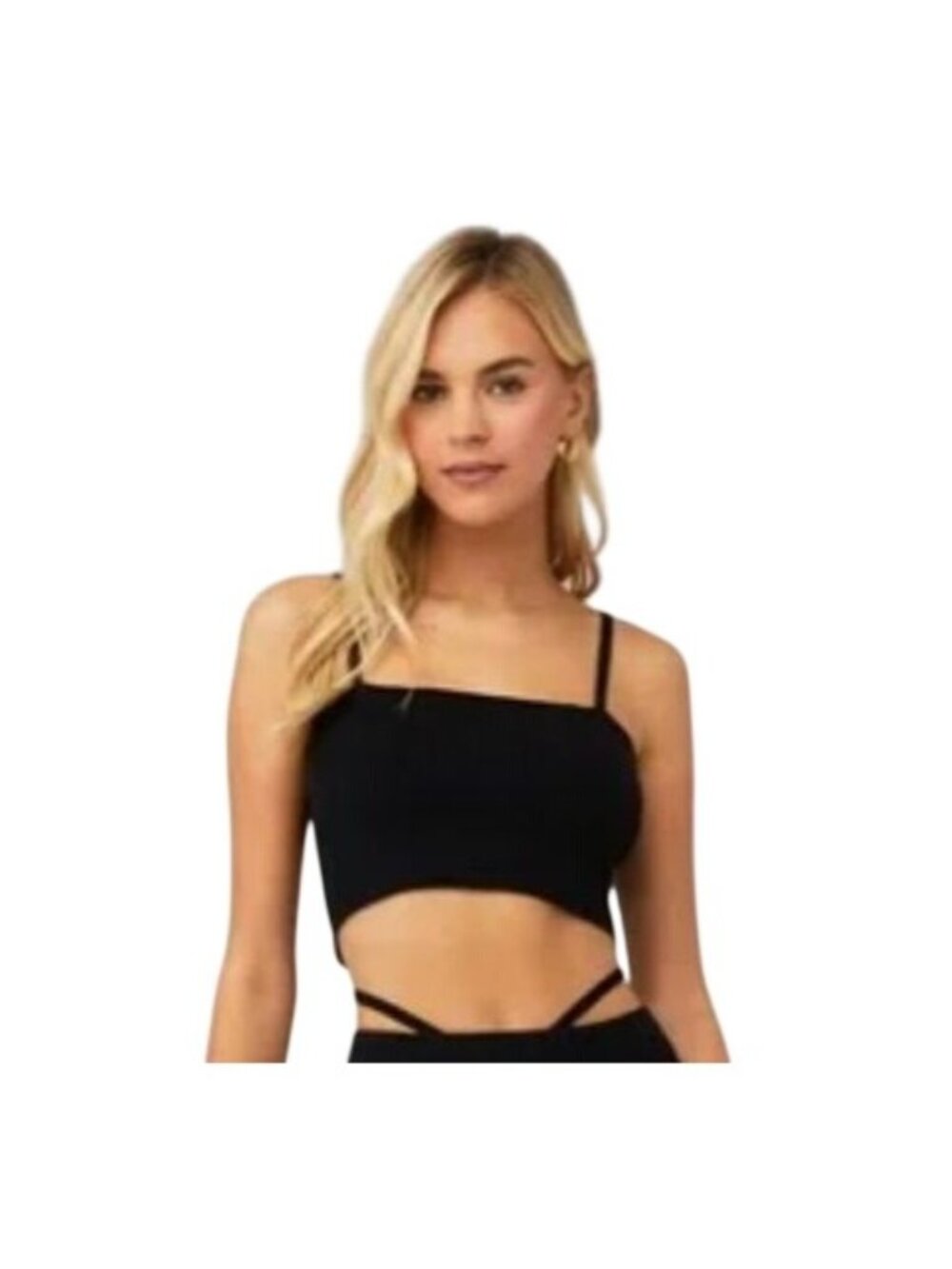4th & Reckless Scorpios Black Strappy Crop Top w/ Wrap Tie Detail NWT - Size L